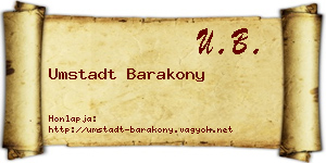 Umstadt Barakony névjegykártya